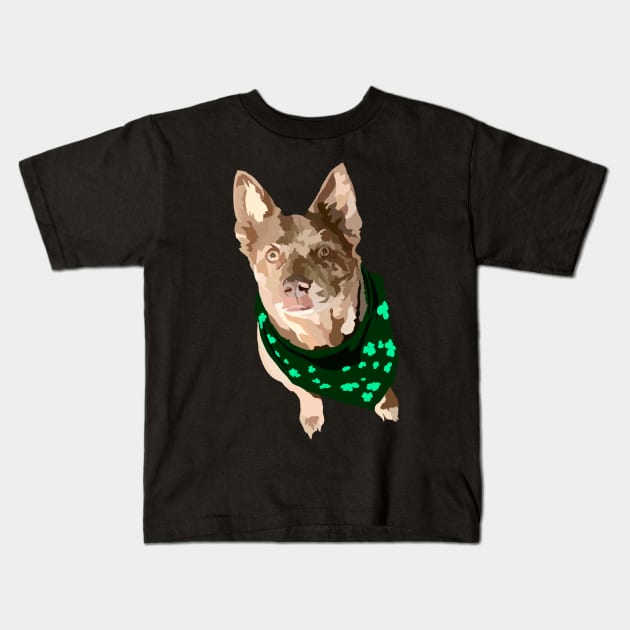 St. Patricks day dog Kids T-Shirt by Poohdlesdoodles